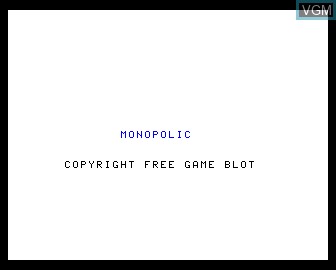 Menu screen of the game Monopolic on Matra-hachette / Tandy Alice (MC-10)