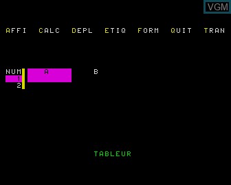 In-game screen of the game Calc on Matra-hachette / Tandy Alice (MC-10)