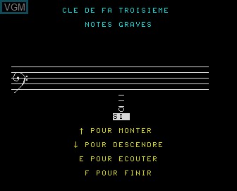 In-game screen of the game Cle des Sons, La on Matra-hachette / Tandy Alice (MC-10)