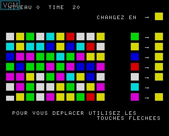 In-game screen of the game Coloric on Matra-hachette / Tandy Alice (MC-10)