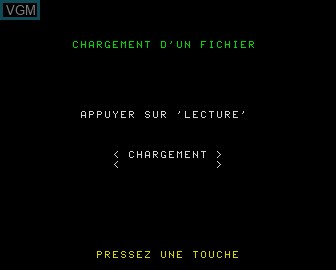 In-game screen of the game Gestion de Fichiers on Matra-hachette / Tandy Alice (MC-10)