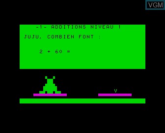 In-game screen of the game Exercices de Calcul on Matra-hachette / Tandy Alice (MC-10)