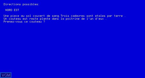 In-game screen of the game Caverne des Morlocks, La on Matra-hachette / Tandy Alice (MC-10)