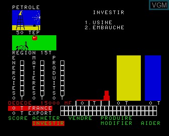 In-game screen of the game Affaire en Or, Une on Matra-hachette / Tandy Alice (MC-10)