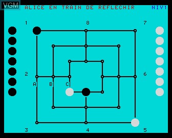 In-game screen of the game Marelle, La on Matra-hachette / Tandy Alice (MC-10)