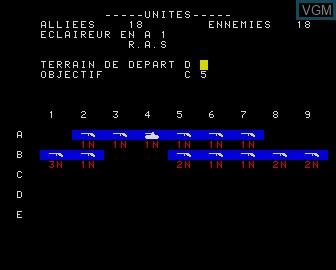 In-game screen of the game World War III on Matra-hachette / Tandy Alice (MC-10)