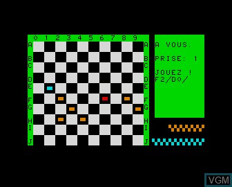 In-game screen of the game Jeu de Dames on Matra-hachette / Tandy Alice (MC-10)