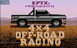 Title screen of the game 4x4 Off-Road Racing on Commodore Amiga