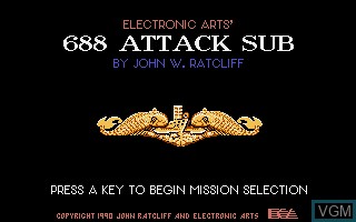 Title screen of the game 688 Attack Sub on Commodore Amiga
