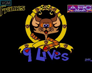 Title screen of the game 9 Lives on Commodore Amiga