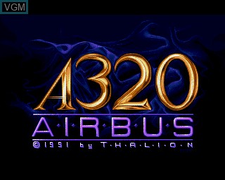 Title screen of the game A320 Airbus - Edition USA on Commodore Amiga