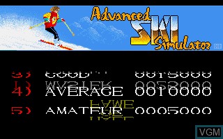 Title screen of the game Advanced Ski Simulator on Commodore Amiga
