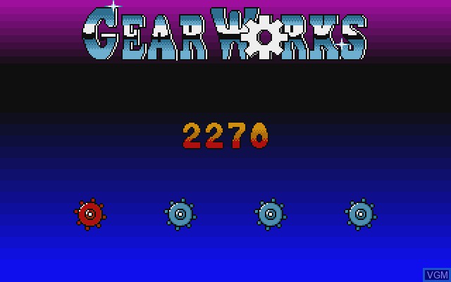 Title screen of the game Gear Works on Commodore Amiga