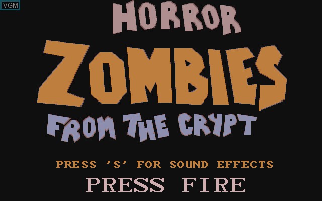 Title screen of the game Horror Zombies From The Crypt on Commodore Amiga