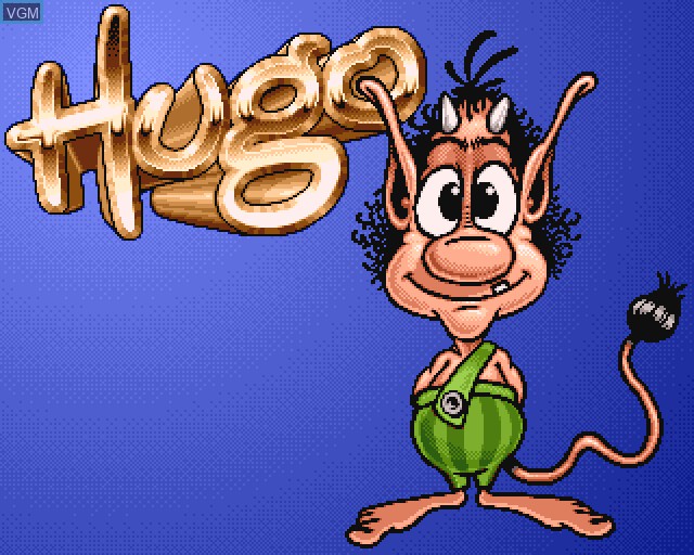 Title screen of the game Hugo on Commodore Amiga