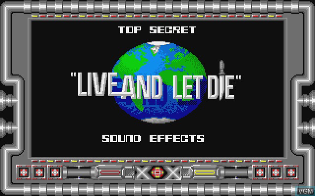 Title screen of the game Live and Let Die on Commodore Amiga