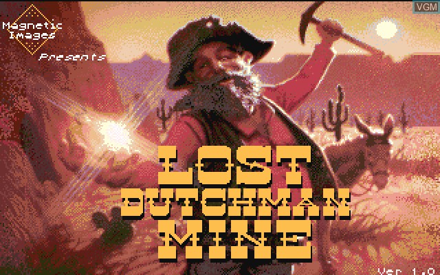 Title screen of the game Lost Dutchman Mine on Commodore Amiga