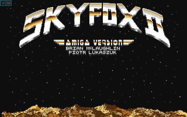 Title screen of the game Skyfox II on Commodore Amiga