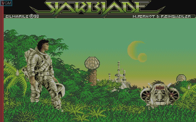 Title screen of the game Starblade on Commodore Amiga