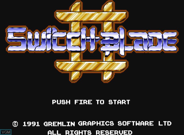 Title screen of the game Switchblade II on Commodore Amiga