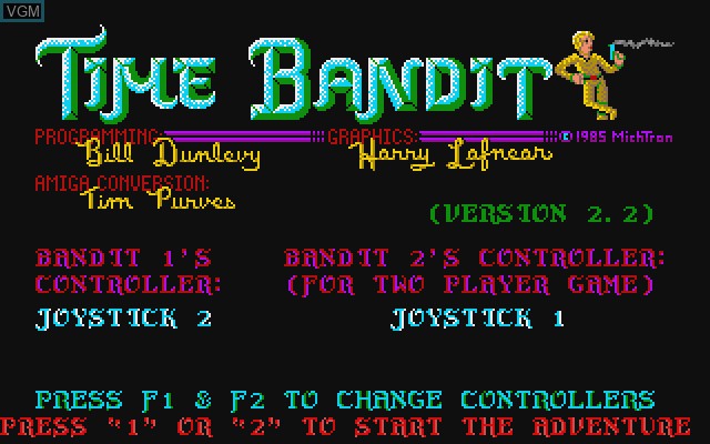 Title screen of the game Time Bandit on Commodore Amiga