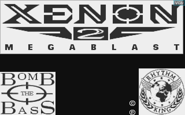Title screen of the game Xenon 2 on Commodore Amiga