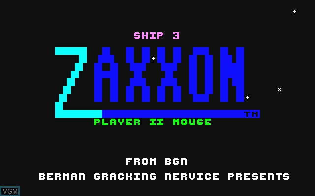 Title screen of the game Zaxxon on Commodore Amiga