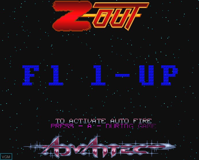 Title screen of the game Z-Out on Commodore Amiga