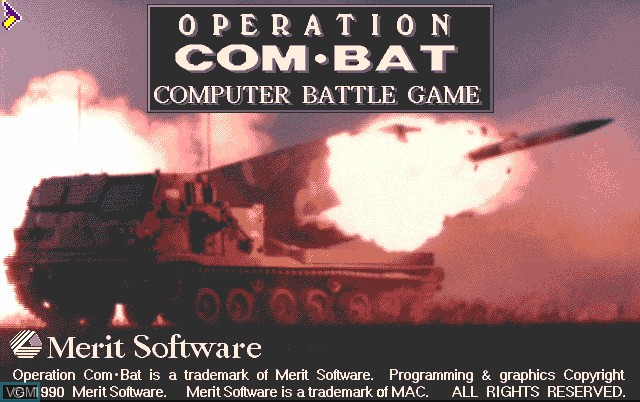 Title screen of the game Operation Com-bat on Commodore Amiga
