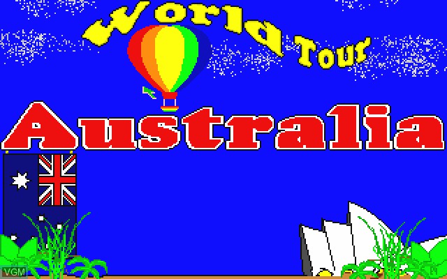 Title screen of the game World Tour - Australia on Commodore Amiga