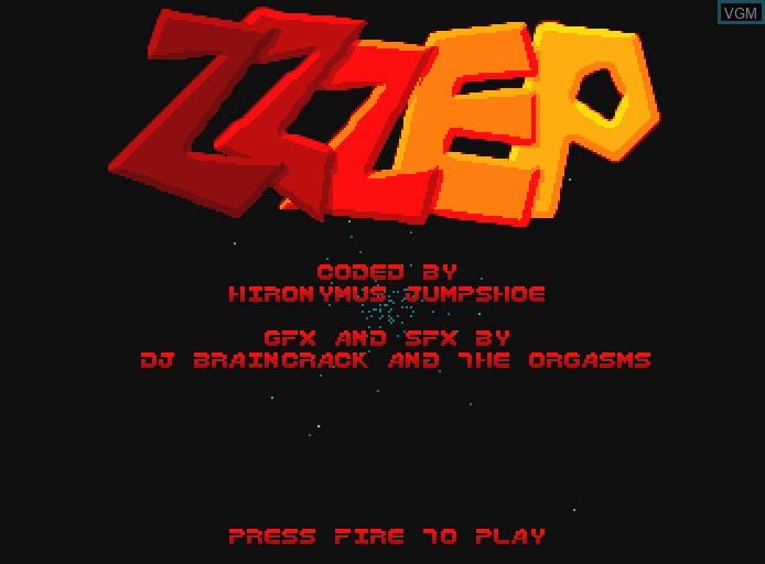 Title screen of the game Zzzep on Commodore Amiga
