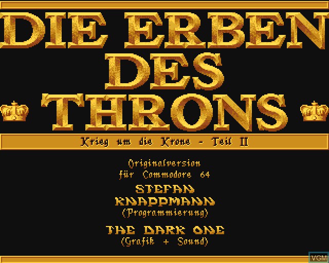 Title screen of the game Krieg um die Krone 2 - Die Erben des Throns on Commodore Amiga