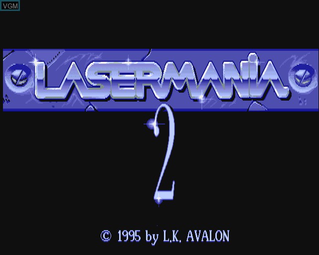 Title screen of the game Laser Mania 2 on Commodore Amiga