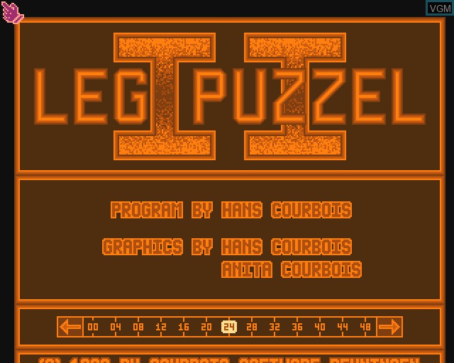 Title screen of the game Leg Puzzel II on Commodore Amiga