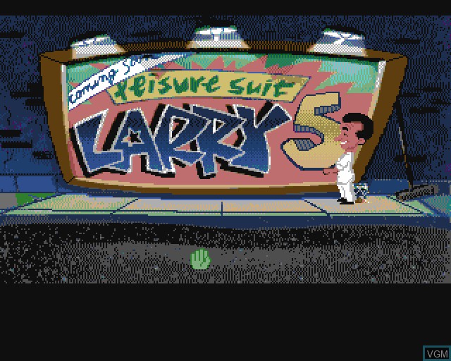 Title screen of the game Leisure Suit Larry 5 - Passionate Patti Does a Little Undercover Work on Commodore Amiga