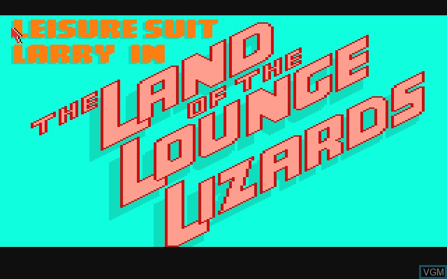 Title screen of the game Leisure Suit Larry in the Land of the Lounge Lizards on Commodore Amiga