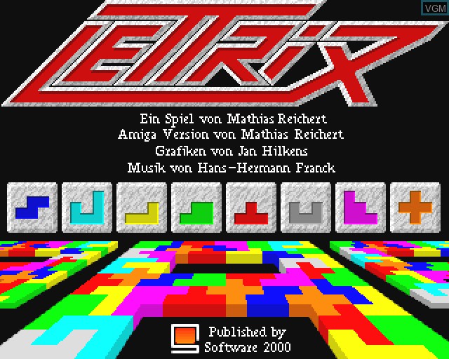 Title screen of the game Lettrix on Commodore Amiga