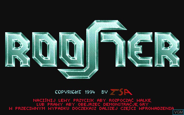Title screen of the game Rooster on Commodore Amiga
