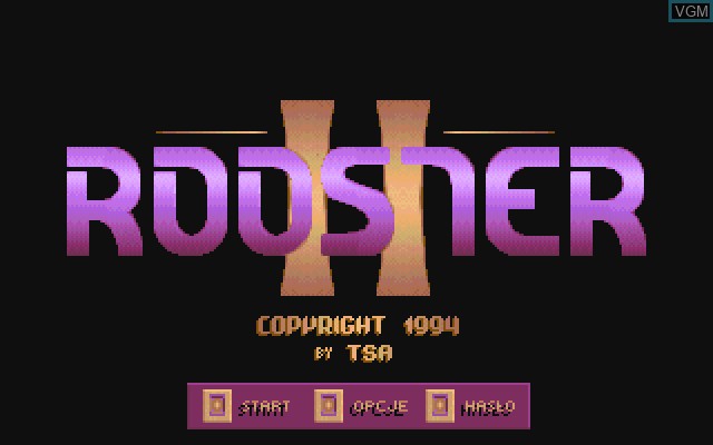 Title screen of the game Rooster II on Commodore Amiga