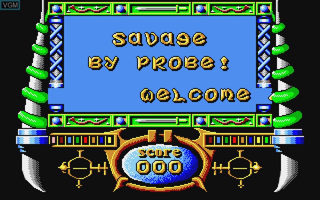 Title screen of the game Savage on Commodore Amiga