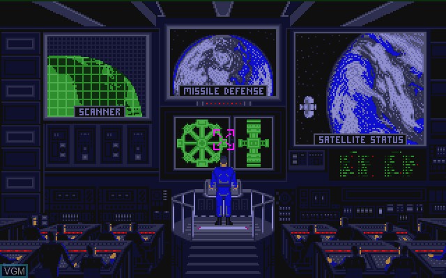 Title screen of the game SDI - Strategic Defense Initiative on Commodore Amiga