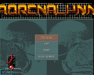 Menu screen of the game Adrenalynn on Commodore Amiga