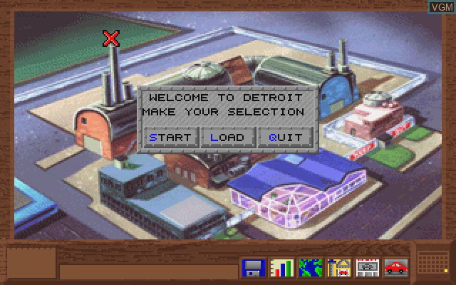 Menu screen of the game Detroit on Commodore Amiga