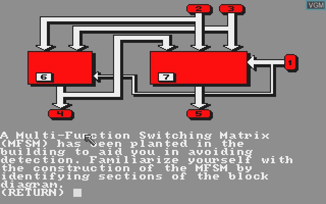 Menu screen of the game Hacker on Commodore Amiga