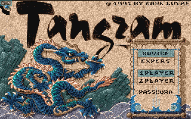 Menu screen of the game Tangram on Commodore Amiga