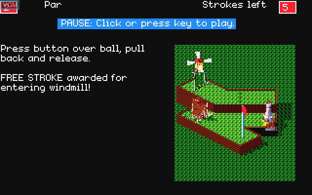 Menu screen of the game Zany Golf on Commodore Amiga