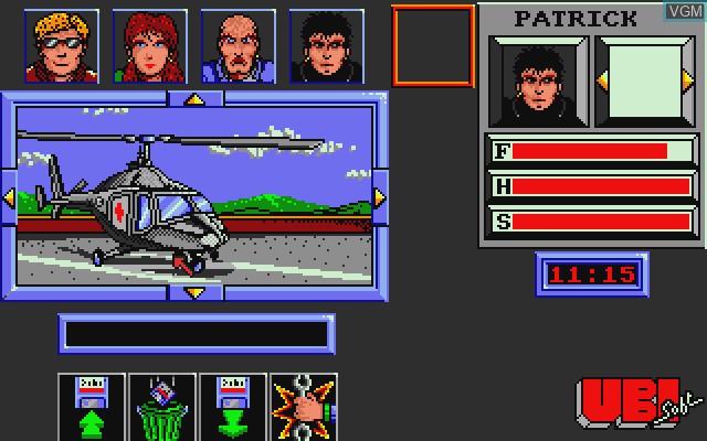 Menu screen of the game Zombi on Commodore Amiga