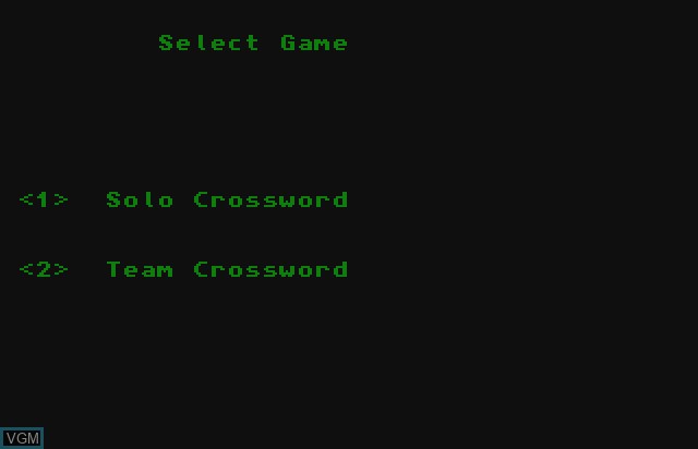 Menu screen of the game Sun Crosswords, The - Vol on Commodore Amiga