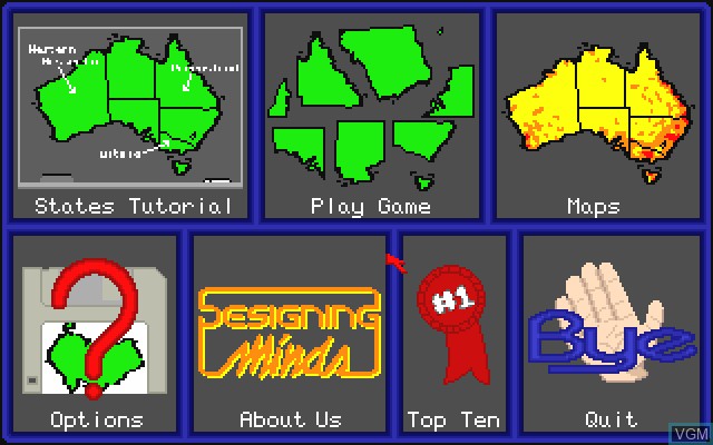 Menu screen of the game World Tour - Australia on Commodore Amiga