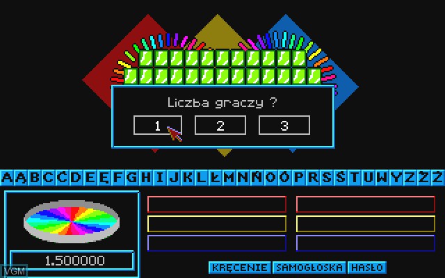 Menu screen of the game Kolo Szczescia on Commodore Amiga